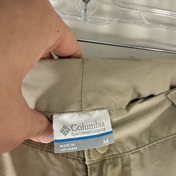 Columbia PFG Shorts Women's Medium Khaki Chino Stretch 5" Inseam Nylon - Picture 5 of 8